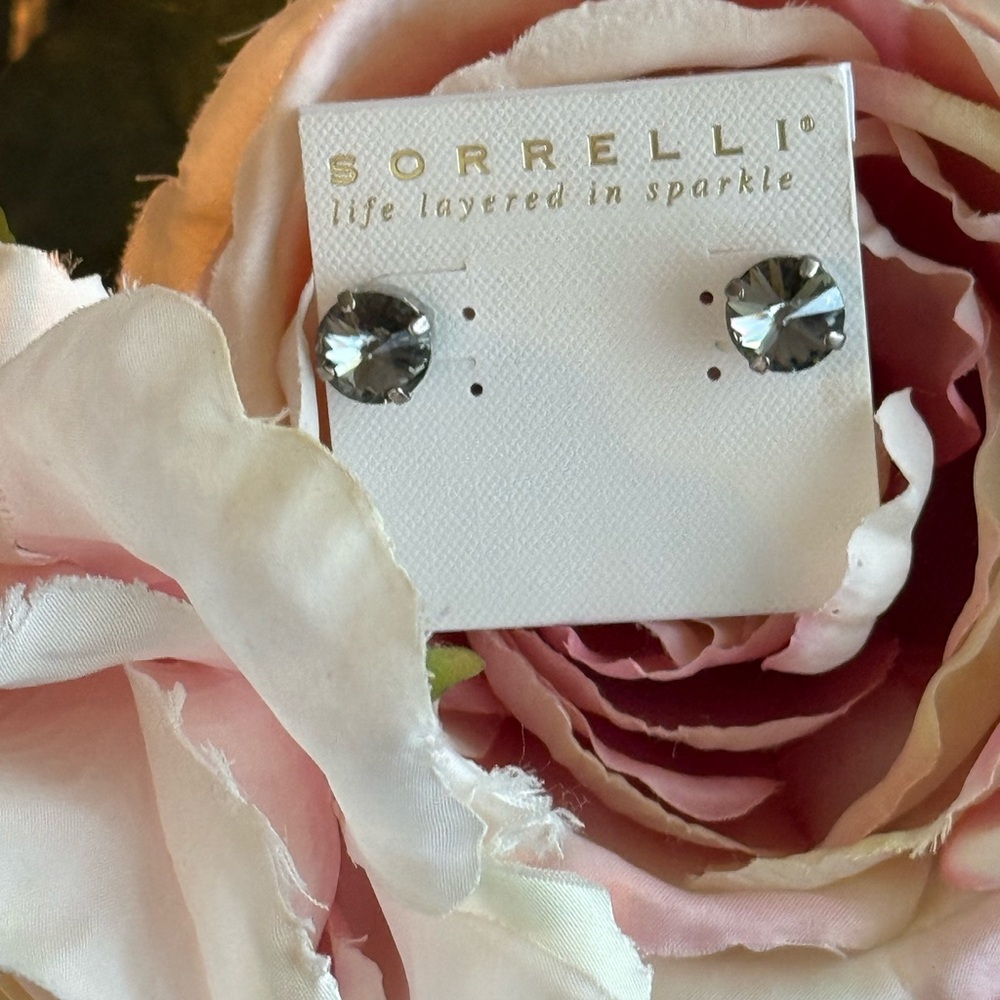 Sorrelli Smoky Crystal Stud Earrings